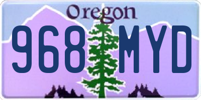OR license plate 968MYD