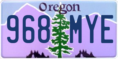 OR license plate 968MYE