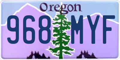 OR license plate 968MYF