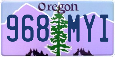 OR license plate 968MYI