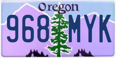 OR license plate 968MYK