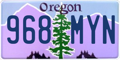 OR license plate 968MYN