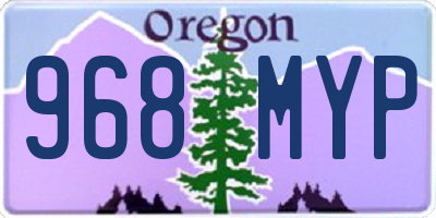 OR license plate 968MYP