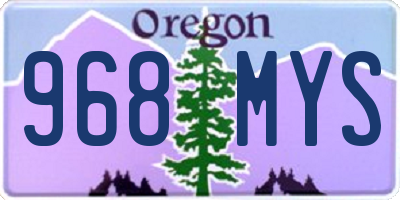 OR license plate 968MYS
