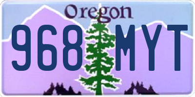 OR license plate 968MYT