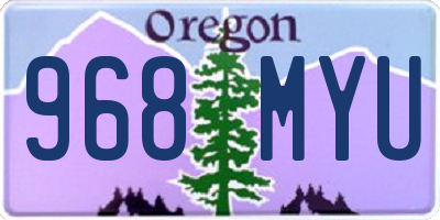 OR license plate 968MYU