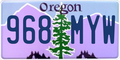 OR license plate 968MYW