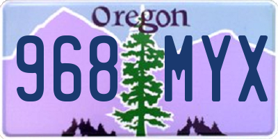 OR license plate 968MYX