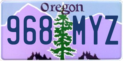 OR license plate 968MYZ