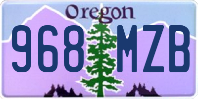 OR license plate 968MZB