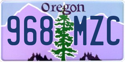 OR license plate 968MZC