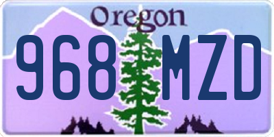 OR license plate 968MZD