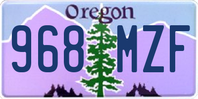 OR license plate 968MZF
