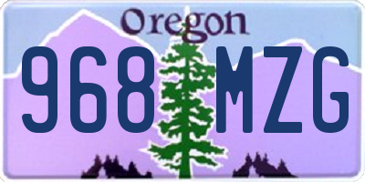 OR license plate 968MZG