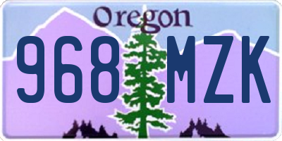 OR license plate 968MZK