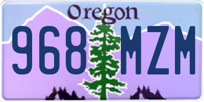 OR license plate 968MZM