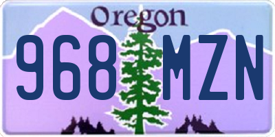 OR license plate 968MZN