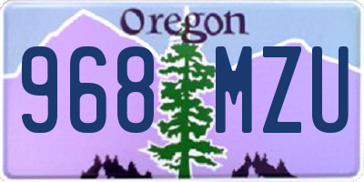 OR license plate 968MZU