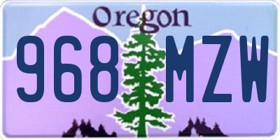 OR license plate 968MZW