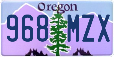 OR license plate 968MZX