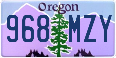 OR license plate 968MZY