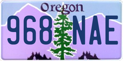 OR license plate 968NAE