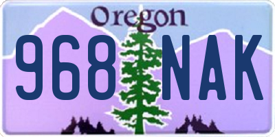 OR license plate 968NAK