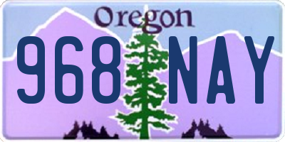 OR license plate 968NAY
