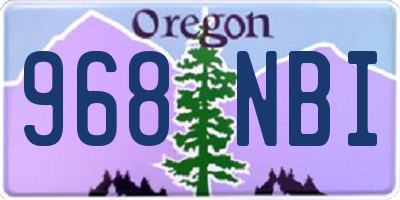 OR license plate 968NBI