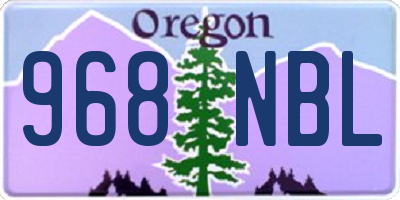 OR license plate 968NBL