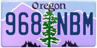 OR license plate 968NBM