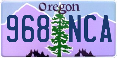 OR license plate 968NCA