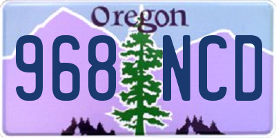 OR license plate 968NCD