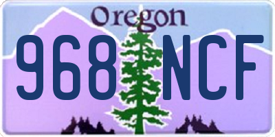 OR license plate 968NCF
