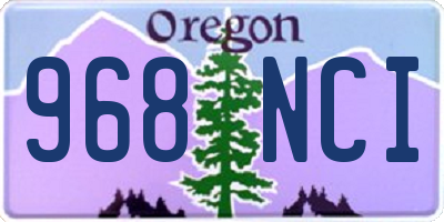 OR license plate 968NCI