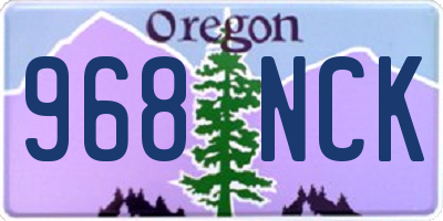 OR license plate 968NCK