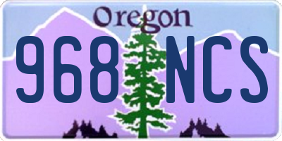 OR license plate 968NCS