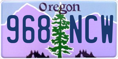 OR license plate 968NCW