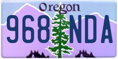 OR license plate 968NDA