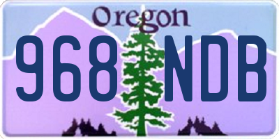 OR license plate 968NDB