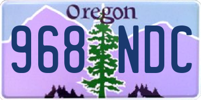 OR license plate 968NDC