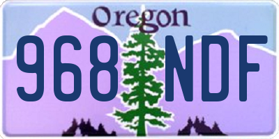 OR license plate 968NDF