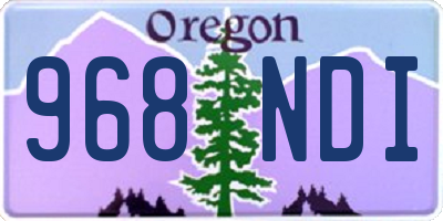 OR license plate 968NDI
