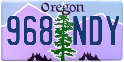 OR license plate 968NDY