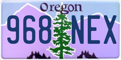 OR license plate 968NEX