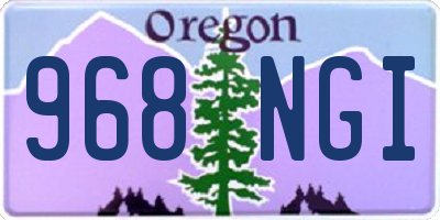 OR license plate 968NGI