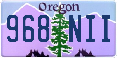 OR license plate 968NII