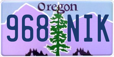 OR license plate 968NIK