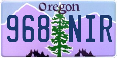 OR license plate 968NIR