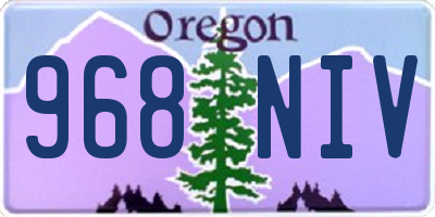 OR license plate 968NIV